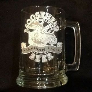 Vintage Glass Moosehead Canadian Lager Beer Stein