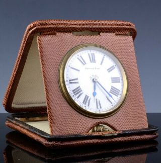 Fine C1920 Art Deco Mappin & Webb 8 Day Oversized Pocket Watch Desk Table Clock