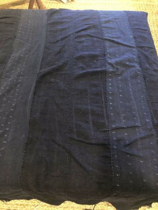 Vintage African Indigo Mud Cloth Throw/fabric