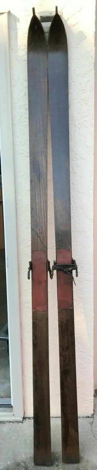 Vintage Wooden Skis - 82 " Long -