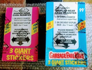 Garbage Pail Kids Series 1 & 2 Two (2) Full Boxes Giant Stickers Bbce Os1 Os2