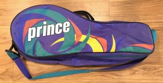 Prince Volley Tennis Racquet Bag - Purple,  Green,  Yellow,  Red Vintage