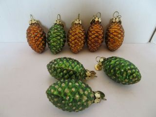 16 DEPT 56 Mini Glass Ornaments Pine Cones Autumn Fall Decor Christmas 3