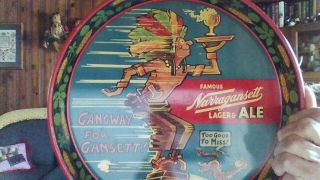 Vintage 1940s Dr Seuss Narragansett Lager & Ale Beer Tray Gangway Chief Gansett