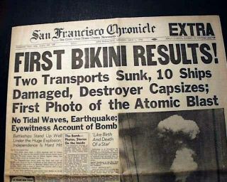 Operation Crossroads Bikini Atoll B - 29 Superfortress Atomic Bomb 1946 Newspaper