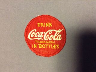 Vintage " Drink Coca - Cola In Bottles " Driver Round Patch 3 " Diameter