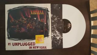 Nirvana Unplugged In York White Vinyl Pressing,  Hype Sticker
