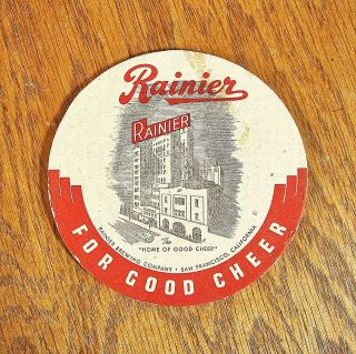 Rainier Brewing Company Factory Scene Vintage 4 " Beer Coaster San Francisco