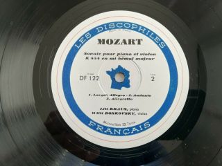Lili KRAUS /BOSKOVSKY - MOZART Piano & Violin SONATAS Rare DISCOPHILES DF 121 - 122 3
