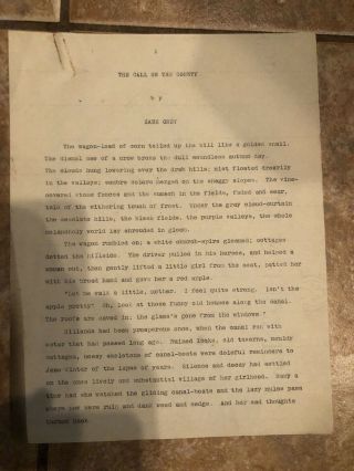 Authentic Vintage Zane Grey Short Story Manuscript Arizona 2