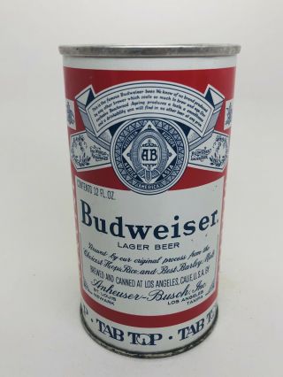 Budweiser Lager - Zip Top Beer Can.  Early 1960’s Can— At Los Angeles,  Ca