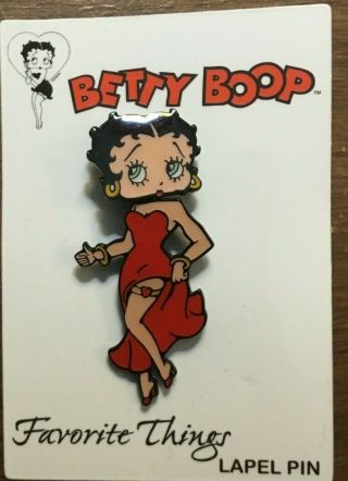 Betty Boop Red Gown Bobble Head Metal Hat / Lapel Pin Bb033