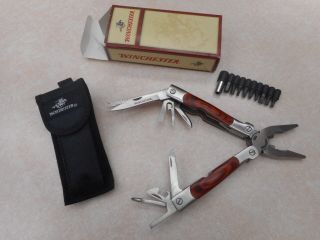 Winchester 2 Cr Stainless Multi - Tool & Knife Set,  Nylon Sheath & Box,  9 Tips