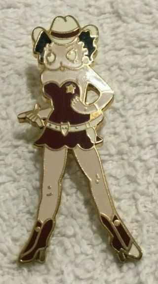1 3/8 " Betty Boop Cow Girl Sheriff Metal Hat / Lapel Pin