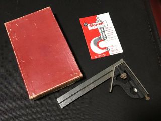 Vintage Starrett Combination Square W/ Center Head W/ Pamphlet Pre Owned
