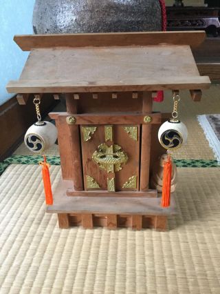 Japanese Kamidana Household Shinto Altar,  W/taiko Drums - 32 X 15 X 32cm