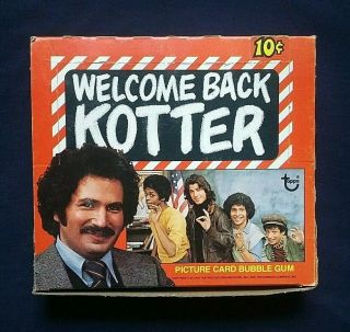 Vintage 1976 Topps Welcome Back Kotter Trading Card Box & 32 Wax Packs