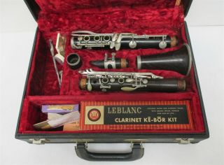 Noblet Paris France Vintage Wooden Clarinet Sn 21875 W/ Selmer Hs Mp & Case