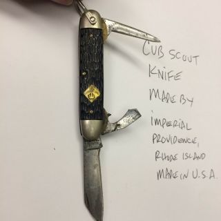 CUB SCOUT KNIFE BSA by Imperial (Schrade) by $5,  1960 ' s rare brown handle 2