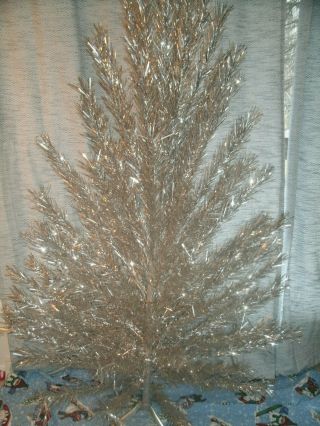 Vintage Evergleam 6 Ft.  Aluminum Christmas Tree 94 Branches And Stand