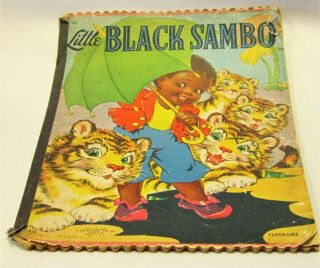 1942 Little Black Sambo Book Saalfield Publishing Co.  Cloth - Like Cover & Pages
