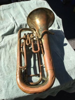 Vintage Besson 2 - 20 Baritone Euphonium Brass Horn Made In England No Mouthpiece