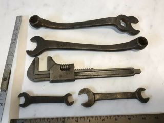 5 Vintage Ford Script Signed,  Model T & A Wrenches / Pliers Tools,  Made In Usa