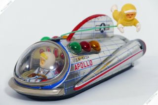 Masudaya Horikawa Nomura Nasa Apollo Rocket Ufo Tin Japan Vintage Space Toy