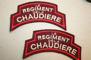 Canadian Le Regiment De La Chaudiere Ww2 Canada Shoulder Titles