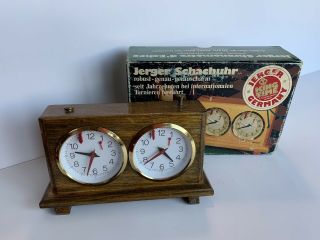 Vintage Jerger Schachuhr Time Tournament Chess Clock Made In Germany W/box