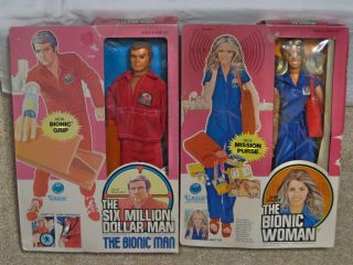 Vintage Kenner 1973 - Six Million Dollar Man And Bionic Woman 1974