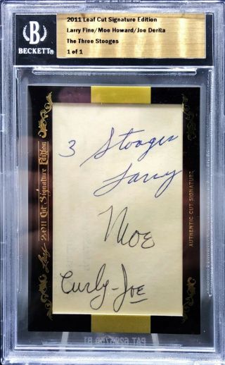 Bgs 2011 Leaf Cut Signature Edition 3 Stooges Cut Auto Larry Moe Curly 1/1