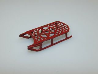 Vintage Metal Mini Toy Sled With A Star On Top 2 " Long - Doll House - Christmas