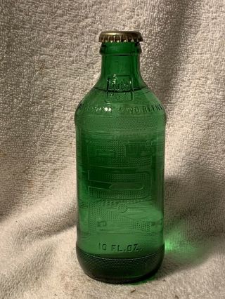 Rare Full 10oz 7up Embossed No Deposit Soda Bottle Seven - Up