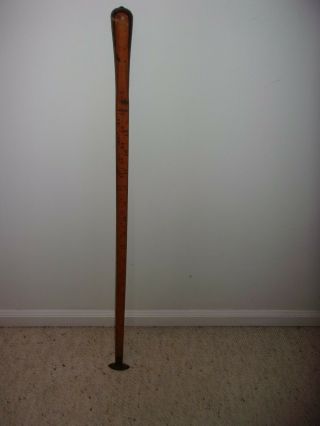 Antique Wooden Wood & Metal Lumber Measuring Stick