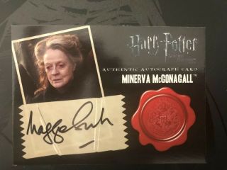 Harry Potter Deathly Hallows 2,  Minerva Mcgonagall Maggie Smith Autograph Card