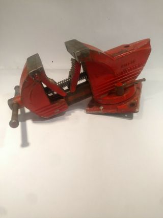 Vintage Wilton Shop King Swivel Bench Vise With Pipe Holder 3 1/2 " Jaw Usa