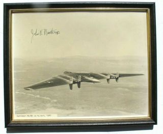 Vtg 1947 Signed Autographed Photo Of John K.  Northrop In Flight Yb - 49 Aircraft