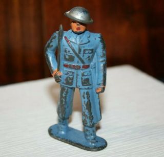 Vintage Barclay Lead Toy Soldier Marine Officer With Sword Tin Helmet 708
