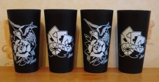 4 Sailor Jerry Spiced Rum Black Plastic Tumblers Cups