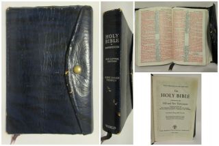 Vintage Holy Bible King James Version The World Publishing Company Blue Leather