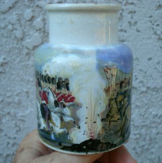 Antique,  ceramic,  underglaze transferred,  Crimean War,  PRATTWARE paste pot,  jar 2