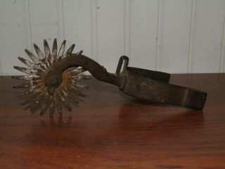Antique Spanish Colonial Or Early Mexican Iron Spur Eagle Head 18th/19th C