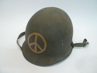 Vintage Us Military Vietnam Era M1 Steel Helmet With Liner