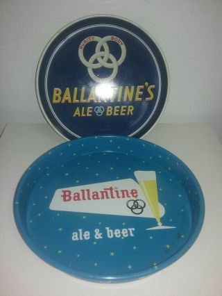 2 Vintage Ballantine Beer And Ale Serving Trays