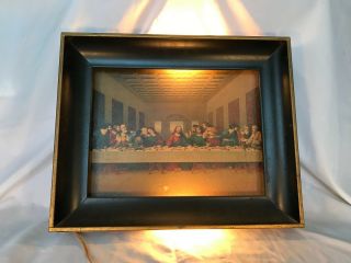 Vintage Lighted Last Supper By Formed Products Co 18 X 15 X 3 Two Bulbs