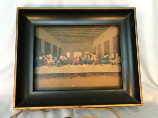 Vintage Lighted Last Supper by Formed Products Co 18 x 15 x 3 Two Bulbs 2