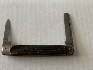 Vintage Kamp Cutlery Co.  Germany Bone Handle 2 Blade Pocket Knife