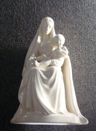 Huge Vintage M I Hummel 13 " White Madonna And Child Figurine Statue Goebel Mark