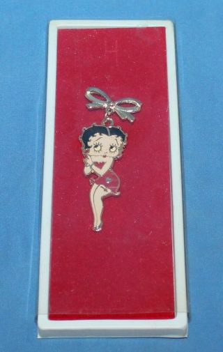 Vintage Betty Boop Red Dress Bow Pin